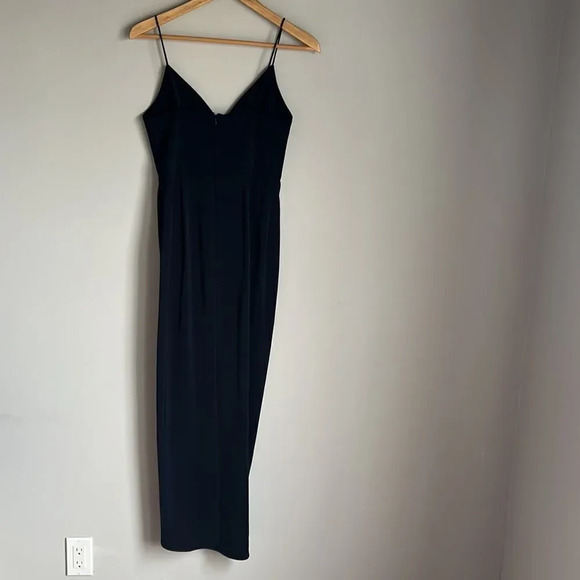 Shona Joy Cocktail Draped Dress in Navy - Picture 3 of 16